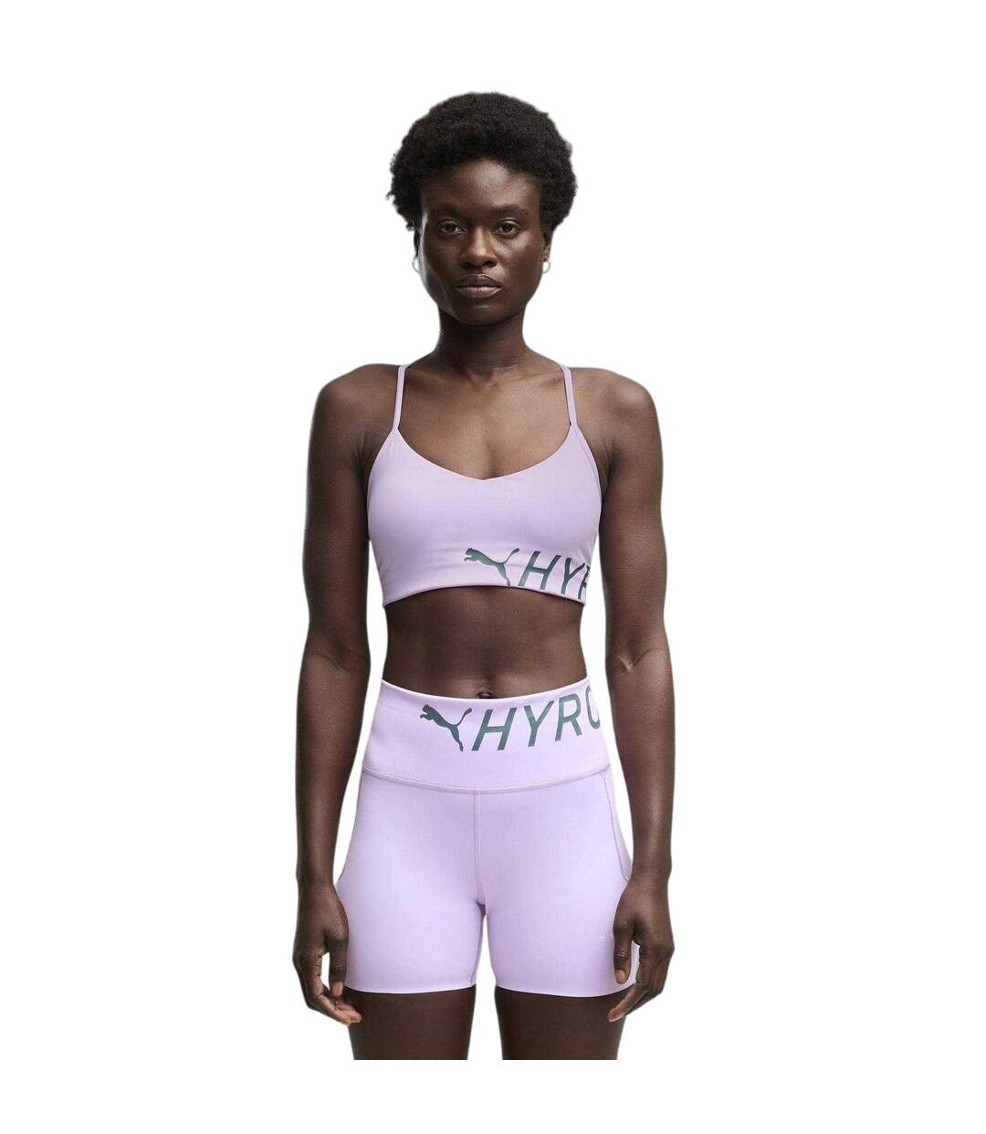 Womens/ladies Hyrox Medium Impact Sports Bra Light Lavender Puma-4
