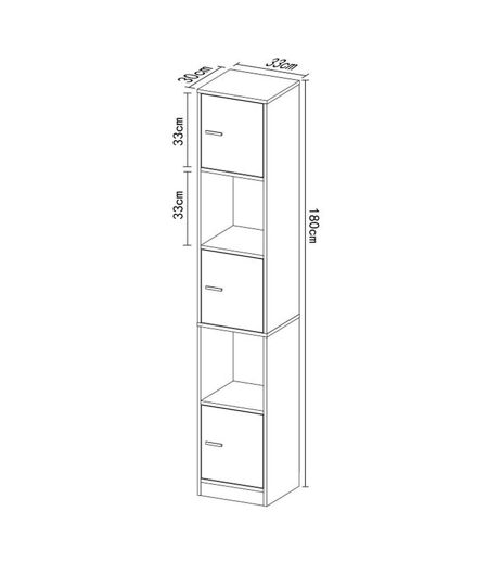 Colonne de salle de bain - Anne - Blanc - 180 x 33 x 30 cm