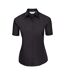 Russell Collection Womens/Ladies Poplin Easy-Care Short-Sleeved Shirt (Black) - UTRW9460