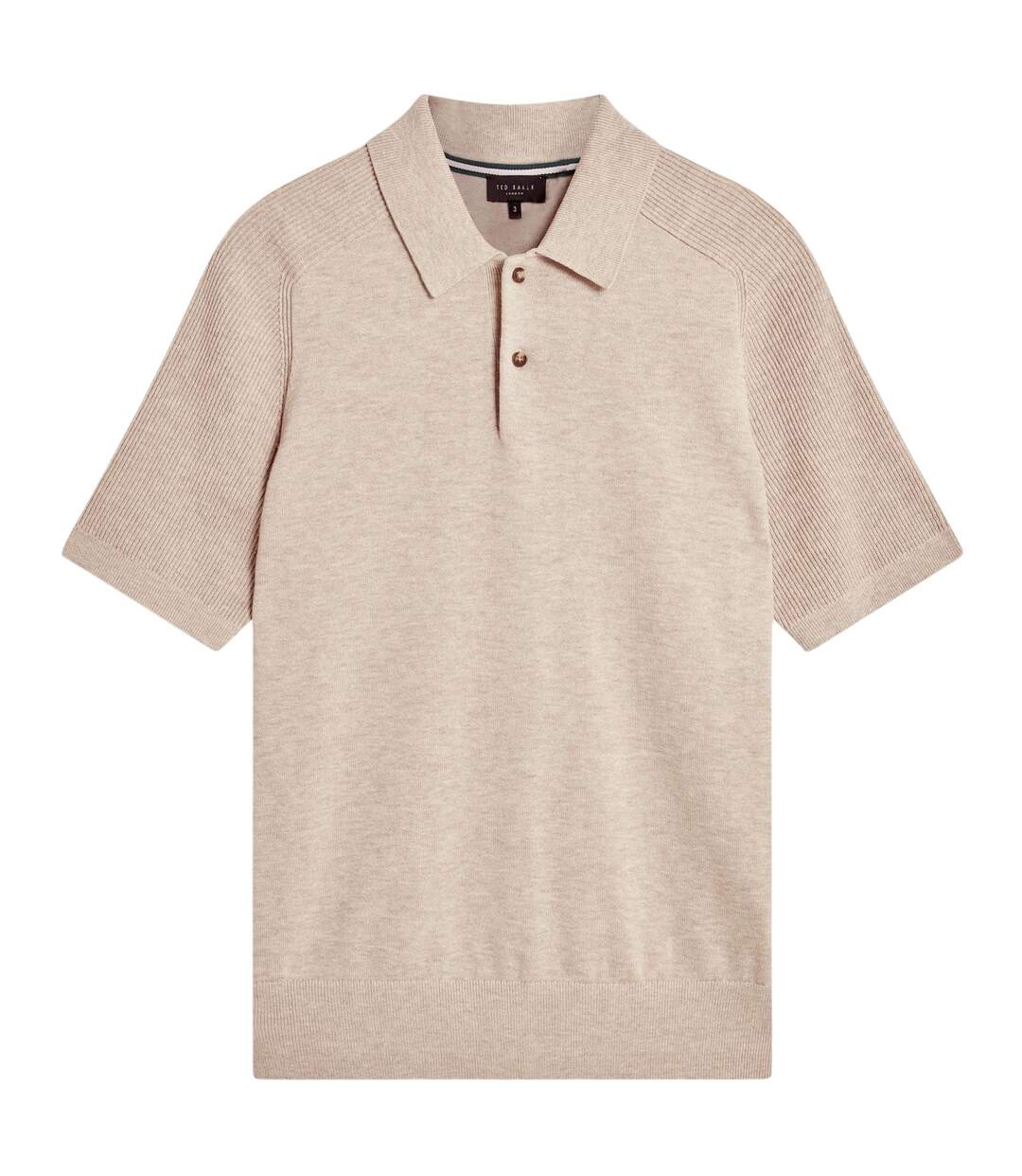 Polo Manches Raglan Motif/style Côtelé Homme Taupe Ted Baker-2