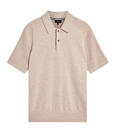 Polo Manches Raglan Motif/style Côtelé Homme Taupe Ted Baker
