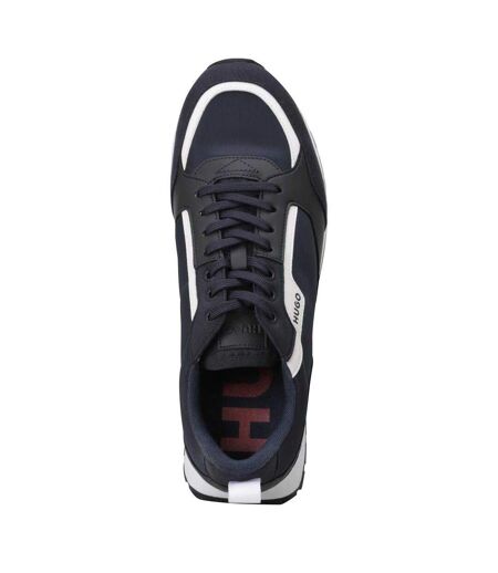 Mens Icelin Leather Trainers Navy Hugo