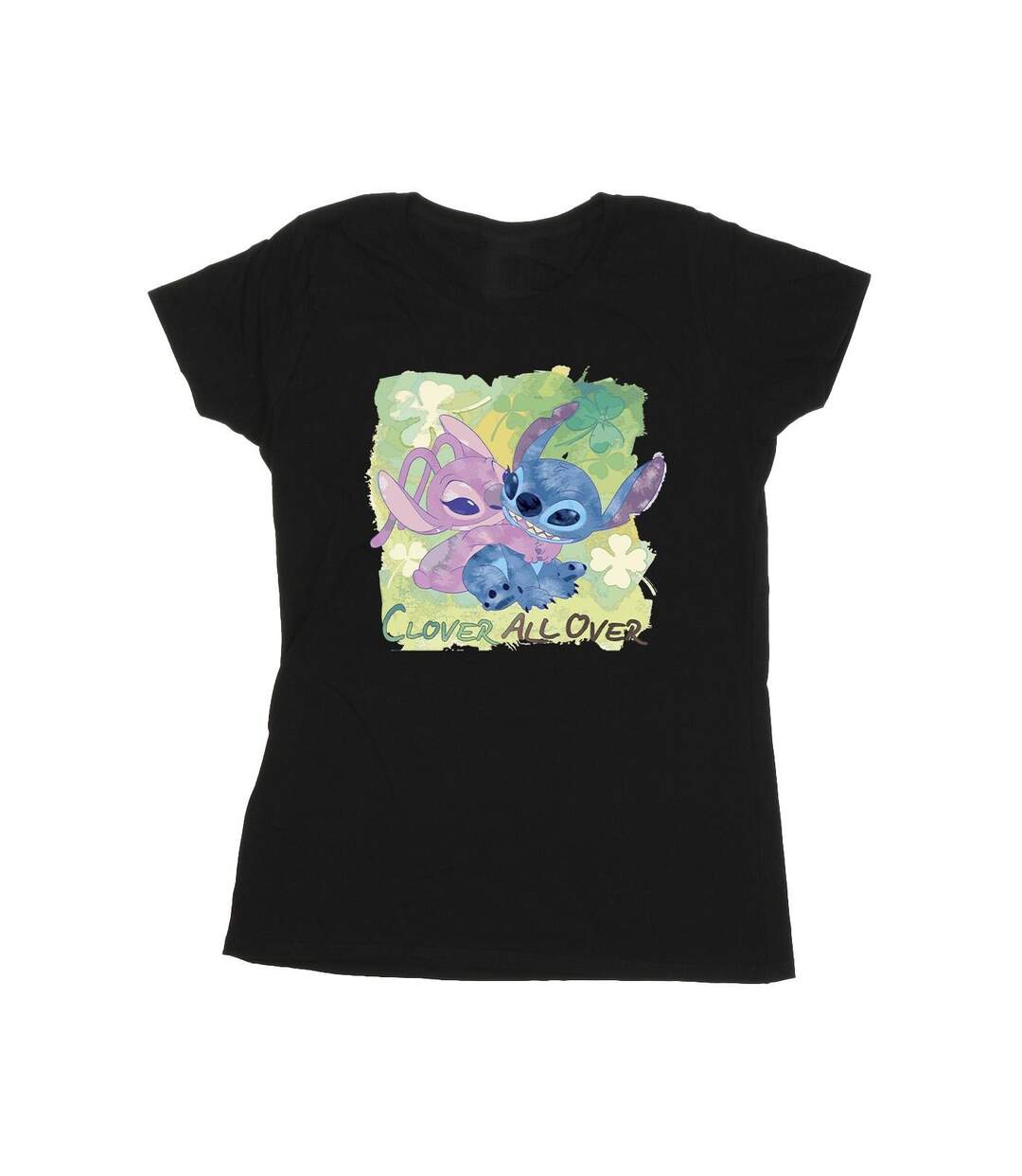 Disney Lilo And Stitch - T-shirt coton St Patrick's Day Clover - Femme/Ladies (Noir) - UTBI25739-1
