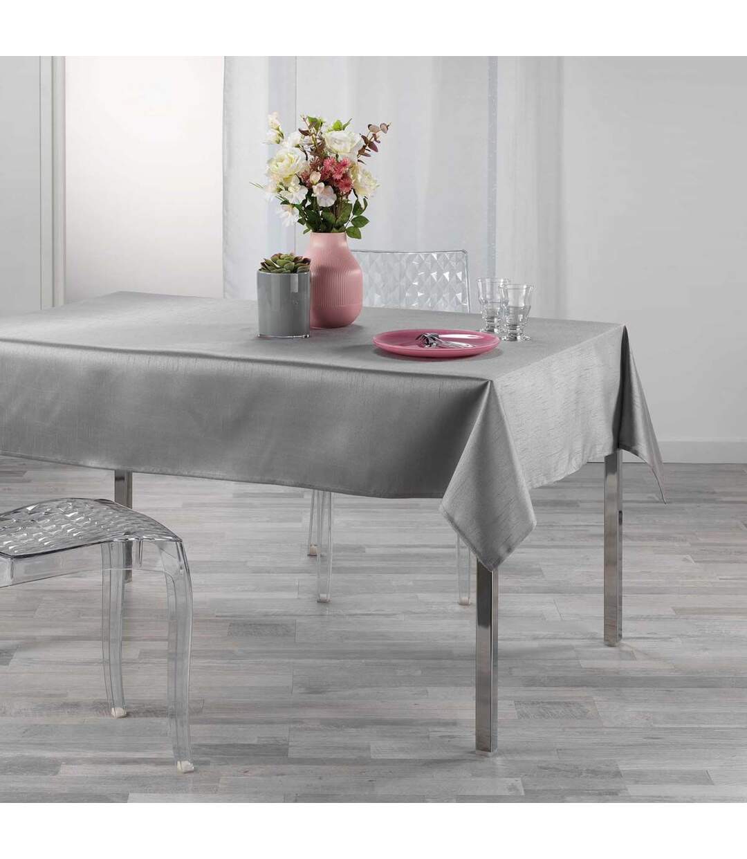 Nappe Rectangulaire Shana 150x240cm Gris Perle-2
