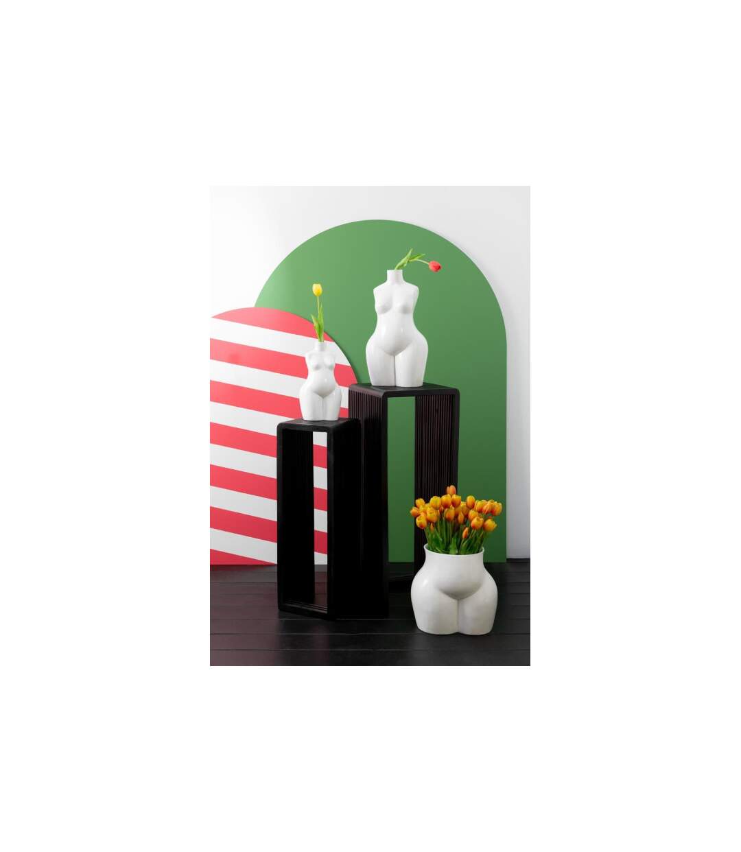 Vase Déco Corps Femme 32cm Blanc-2