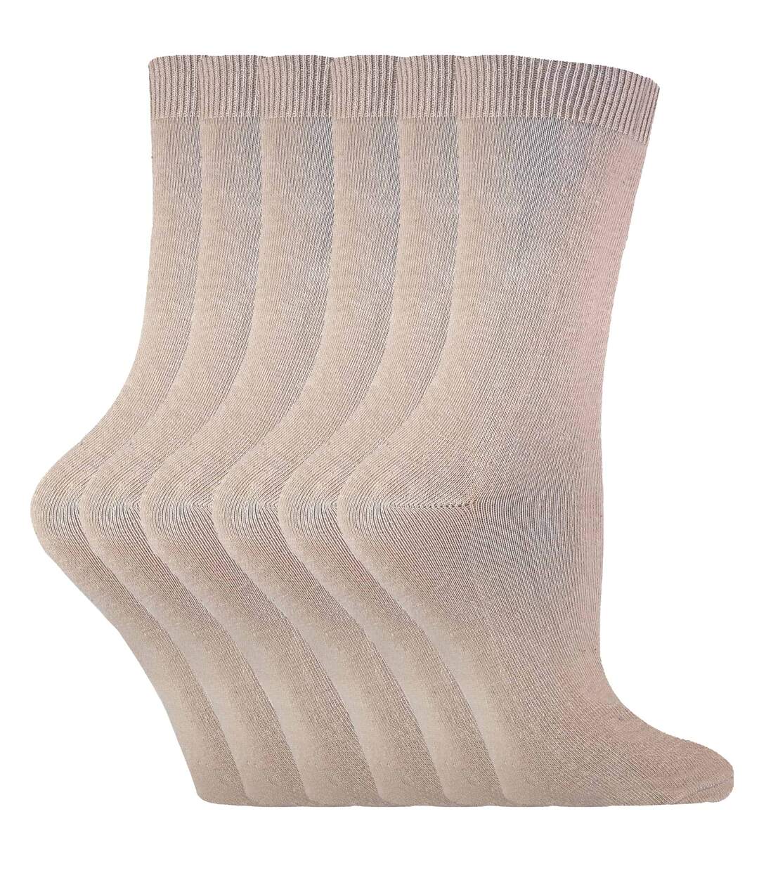 6 Paires Chaussettes Femme Coton en Couleur Uni-1