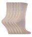 6 Pk Ladies Plain Coloured Cotton Ankle Socks