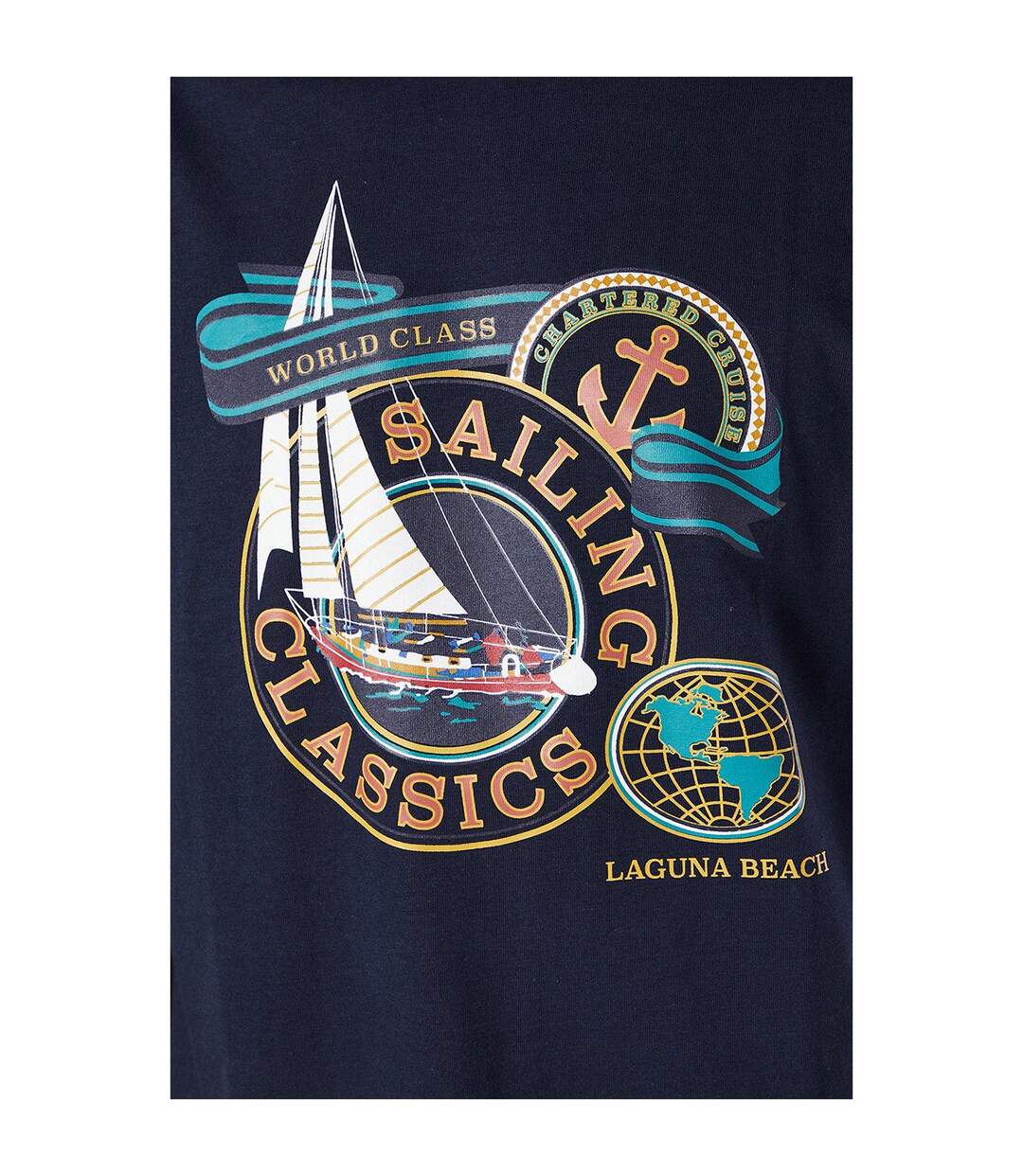 T-shirt sailing classics homme bleu marine Maine-3