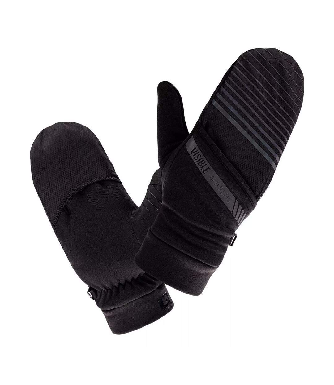 Gants De Ski Rayés Nusa Ii Femme/femme Noir Réfléchissant IQ-4