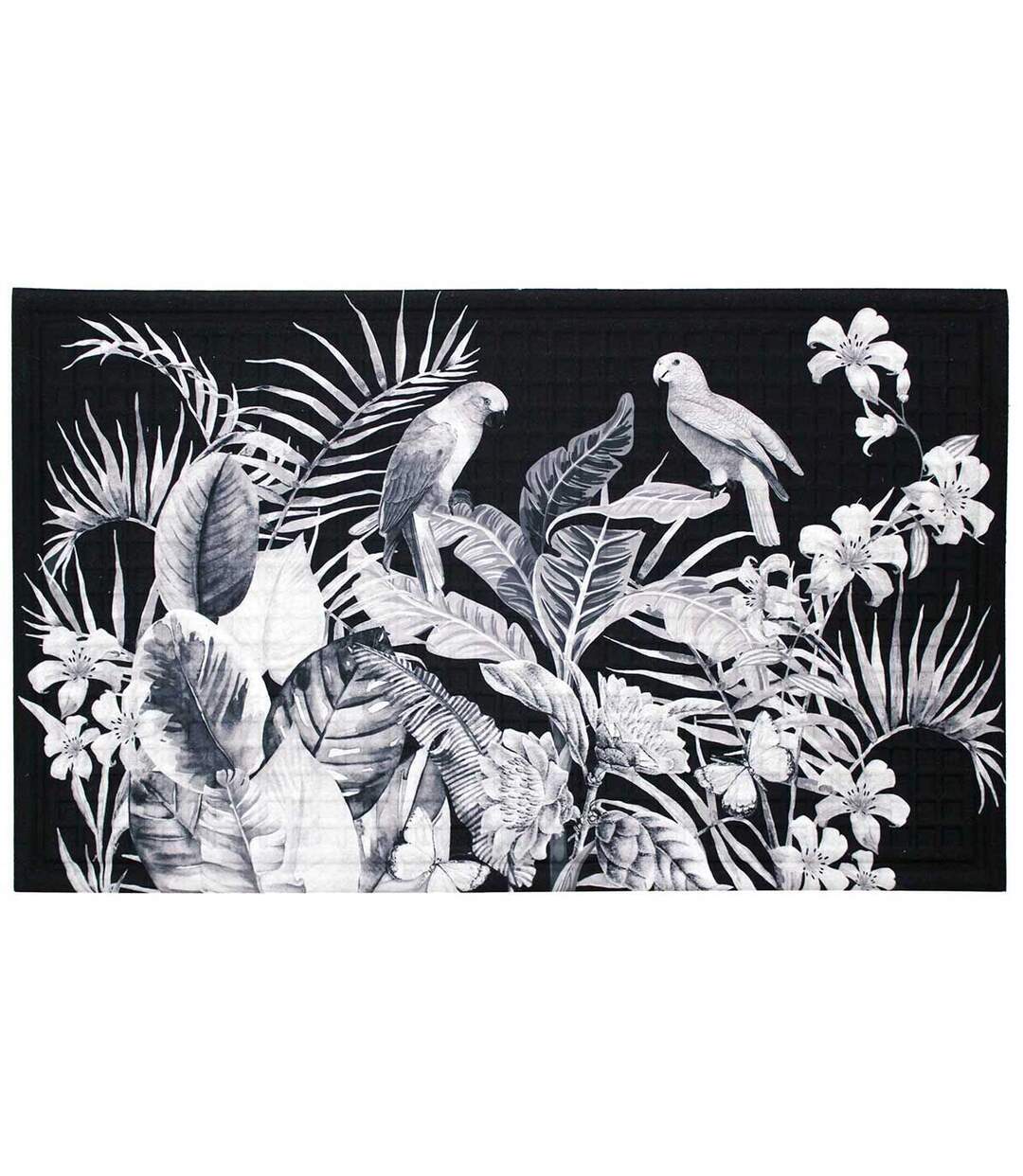 Tapis Relief Imprimé Exotic Paradise 45x75cm Bleu-1