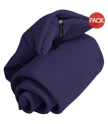 Pack of 2  Tie mens plain workwear clip on tie  one size navy Premier