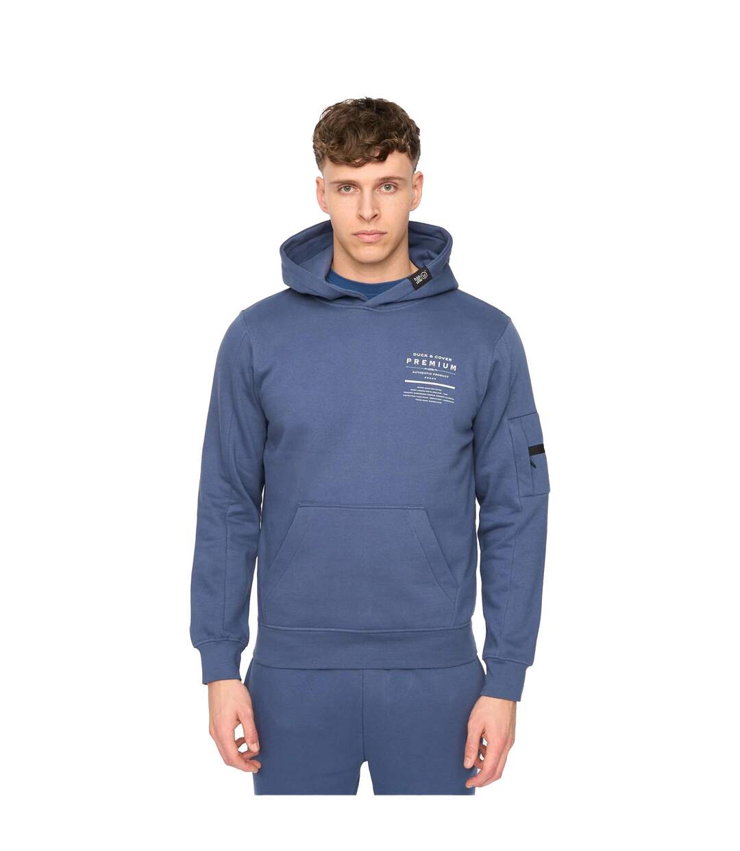 Mens Rayland Cotton Blend Hoodie Bleu Denim Duck And Cover-2