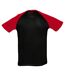 SOLS Mens Funky Contrast Short Sleeve T-Shirt (Black/Red)