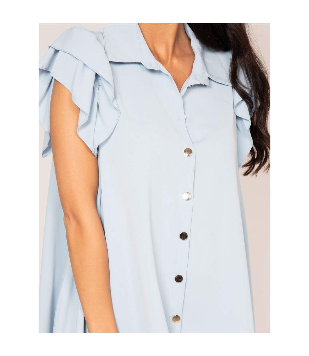 Robe courte boutonnée ILLISA - Dona X Lisa-3