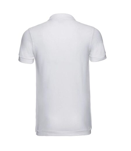 Russell Mens Plain Stretch Polo Shirt (White)