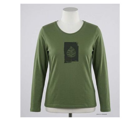 MAYFLOWER NIKKI4 : Tee-shirt manches longues olive en coton pour un style naturel