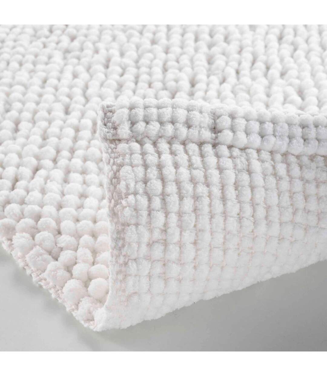 Tapis de Bain en Chenille Yanis 50x80cm Blanc-4