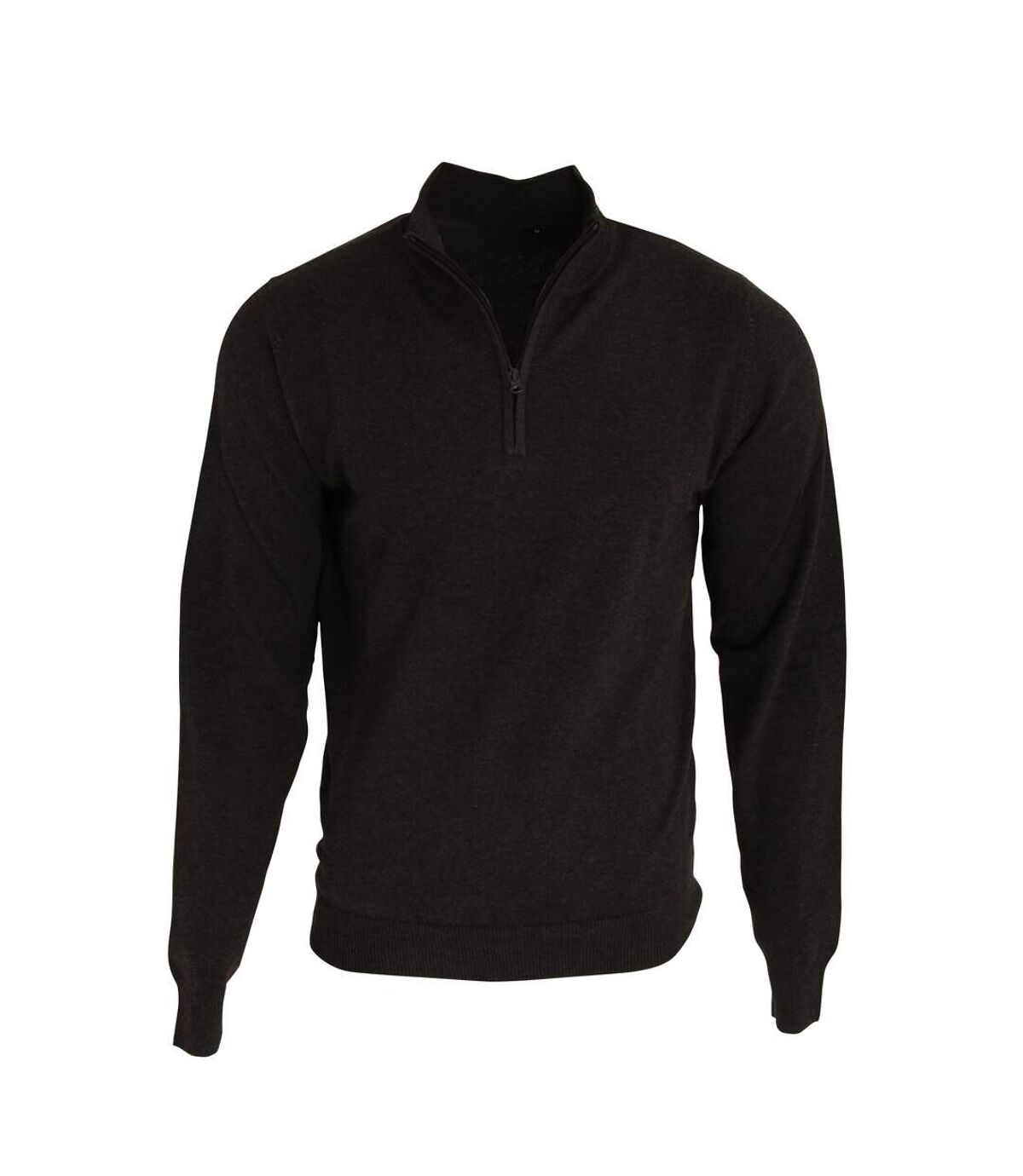 Premier - Pull tricoté à col zippé - Homme (Noir) - UTRW5590
