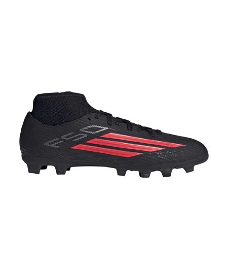 Childrens/kids F50 League Firm Ground Football Boots Black Red Adidas