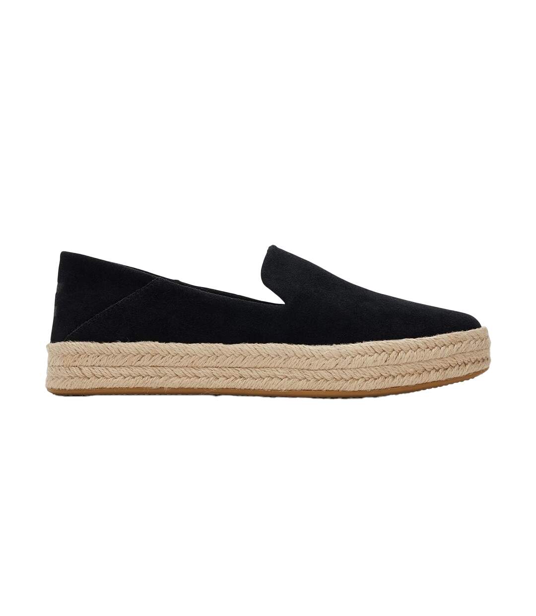 Womens/ladies Carolina Suede Slippers Black Toms-1