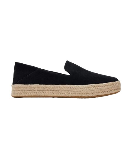 Womens/ladies Carolina Suede Slippers Black Toms