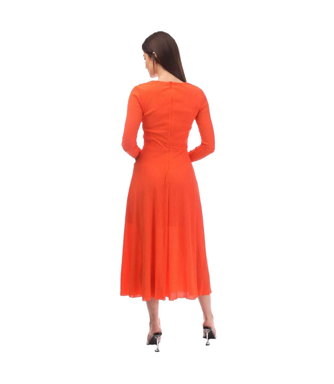 Robe Mi-longue Keglissy Femme Orange Hugo-2
