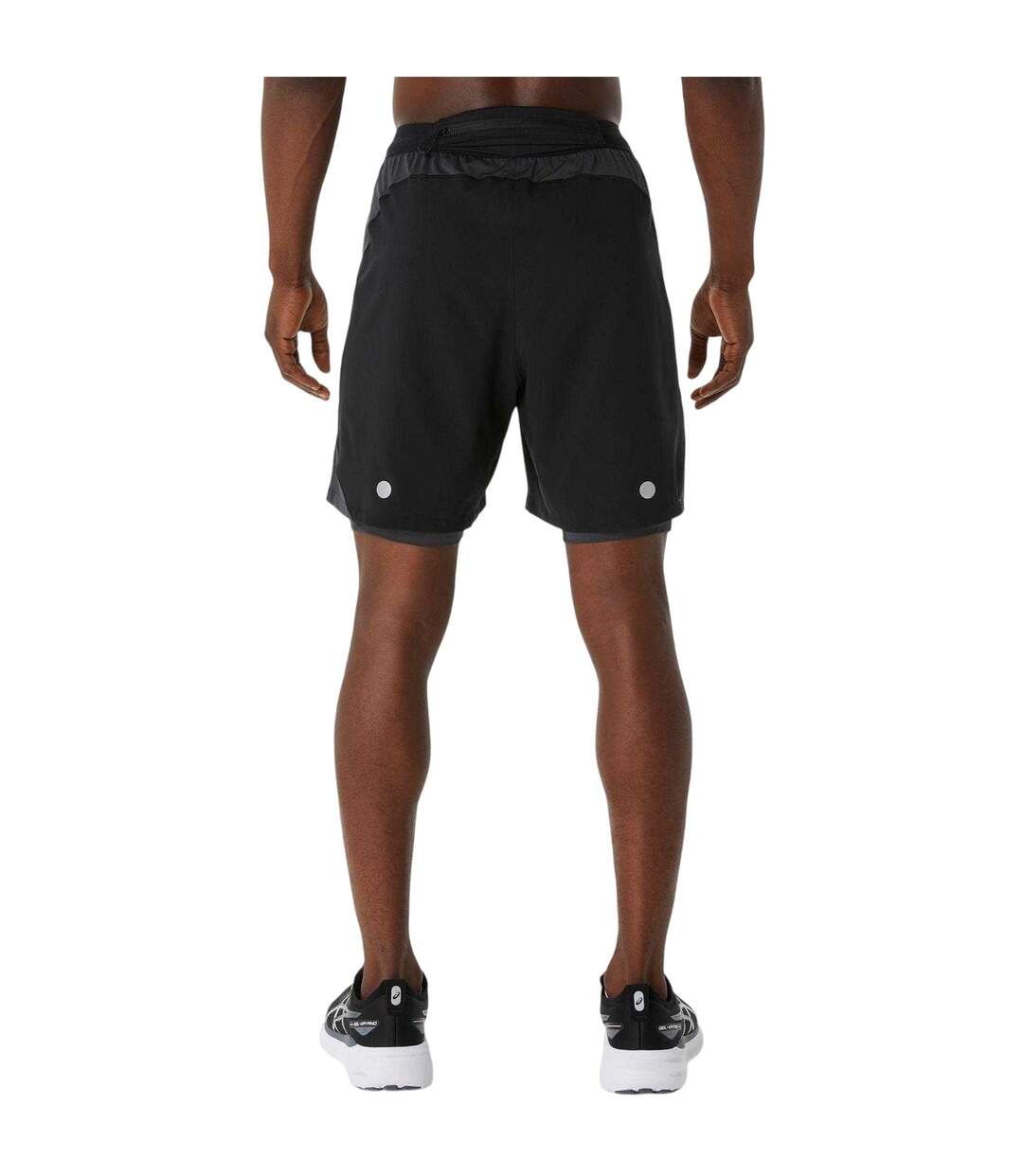 Mens 2 In 1 Running Shorts Black Grey Asics-2