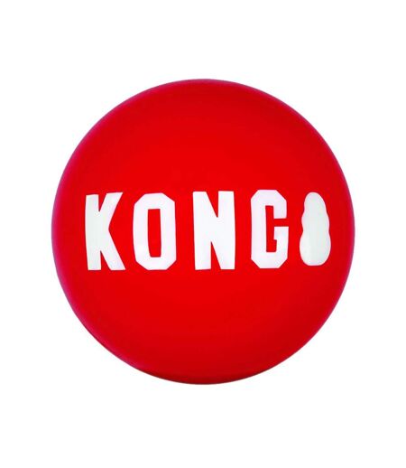 KONG Signature Dog Ball (Pack of 2) (Red) (M) - UTTL4898