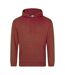 Awdis Unisex College Hooded Sweatshirt / Hoodie (Red/Rust)