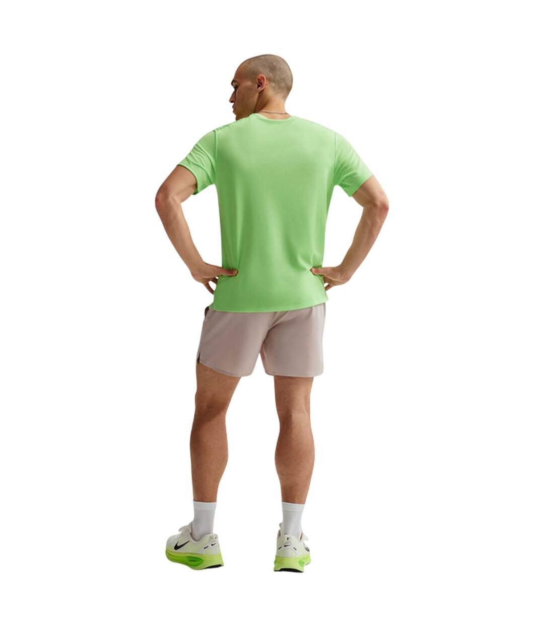 T-shirt Motif/style Swoosh Miler Homme Vert Clair Nike-2