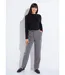Pantalon droit lien à la taille 3/4 élastiquée-3