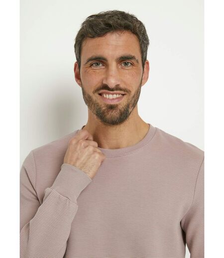 Sweat texturé col rond manches longues