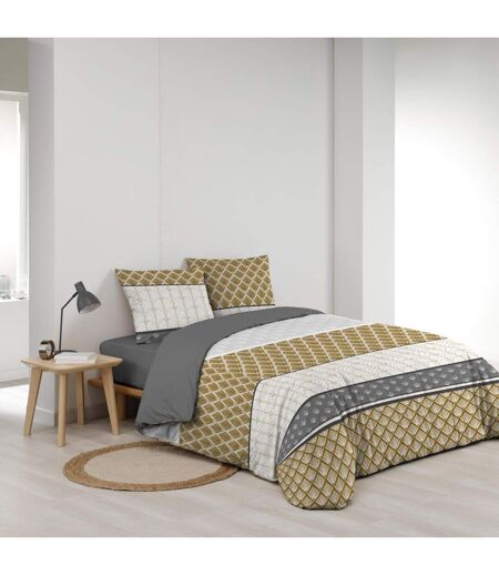 Parure de Lit 3 Pièces Stria 240x220cm Ocre