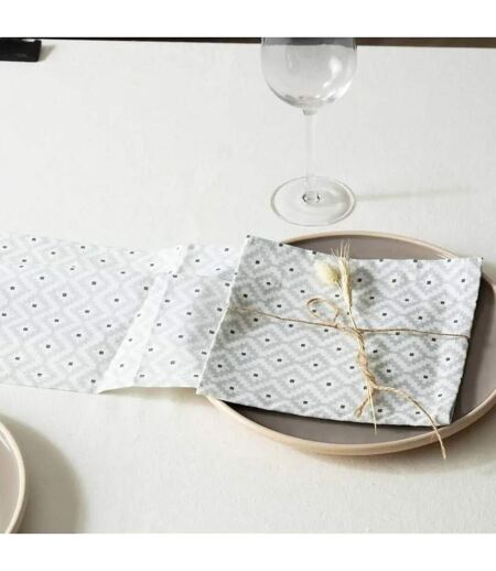 Lot de 4 Serviettes de Table Etnik 40x40cm Gris