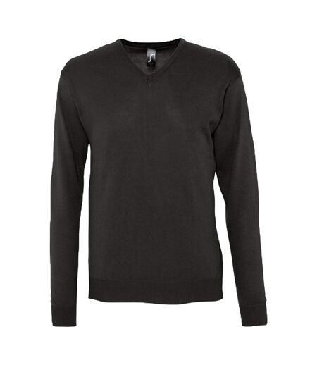 Mens Galaxy V Neck Jumper Black SOLS