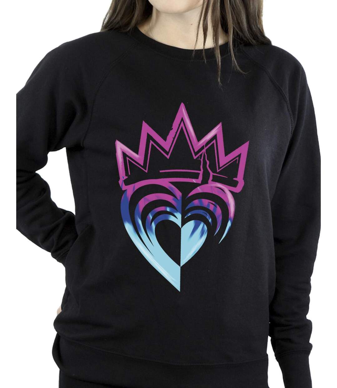 Disney - Sweat DESCENDANTS PINK CROWN - Femme (Noir) - UTBI15550-3