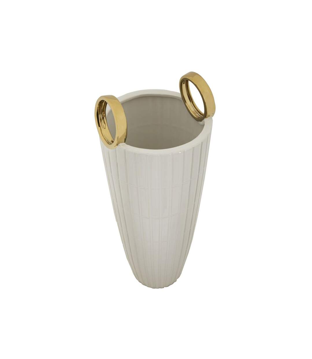 Vase Design en Céramique Shopping 45cm Blanc-5