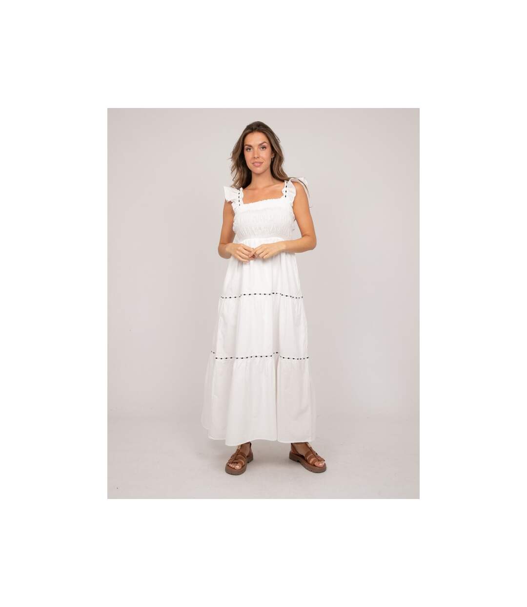 Robe longue bohème bustier smocké IRMINA - Dona X Lisa-1