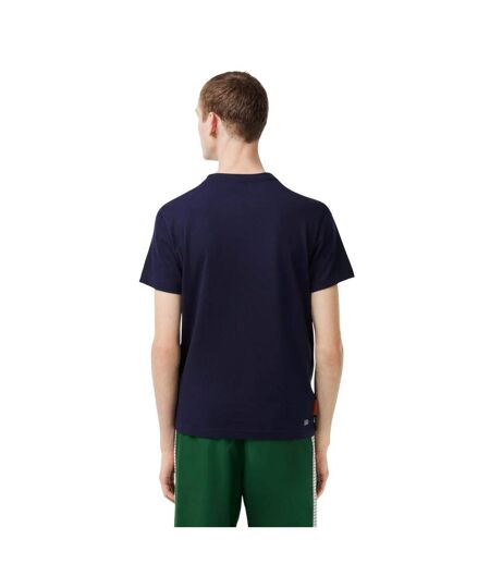 Mens Roland Garro Edition Logo Jersey T-shirt Blue Lacoste