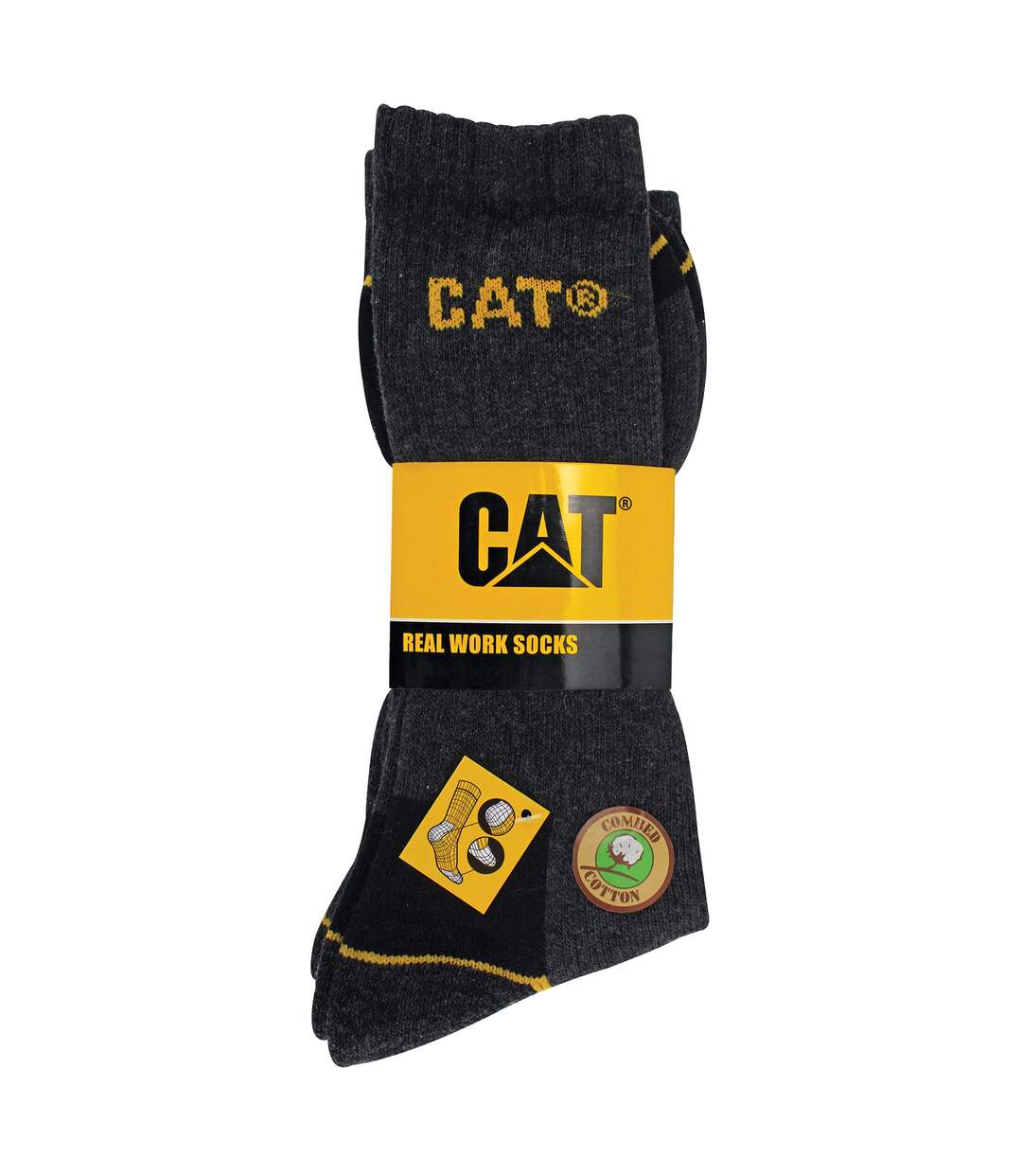 Mens 3 Pack Real Work Socks with Cushioned Heel & Toe-2