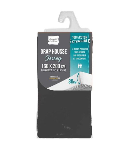 Drap Housse Jersy 160x200cm Anthracite