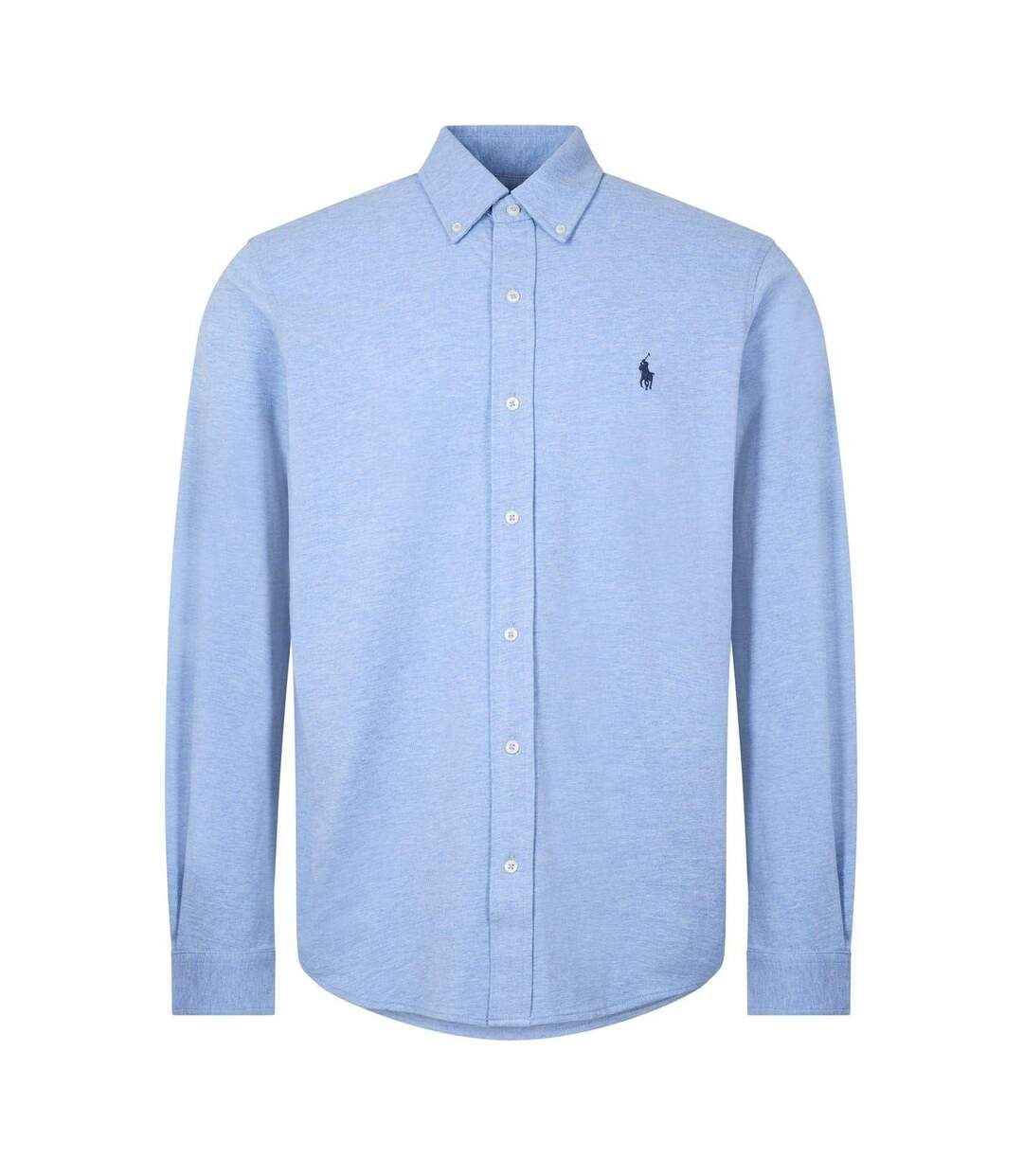 Mens Premium Cotton Button-down Shirt Blue Heather Ralph Lauren-1