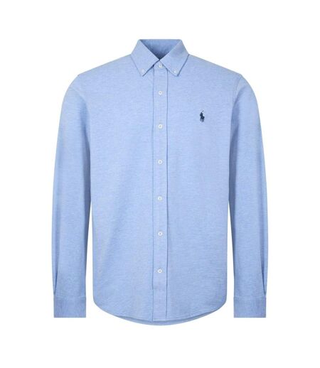 Mens Premium Cotton Button-down Shirt Blue Heather Ralph Lauren