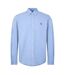 Mens Premium Cotton Button-down Shirt Blue Heather Ralph Lauren-1