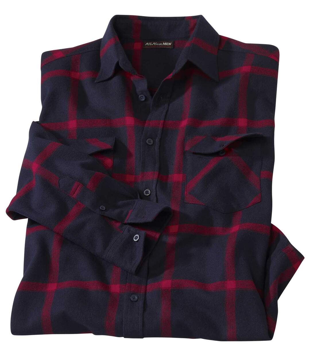 Men's Navy Checked Flannel Shirt-3