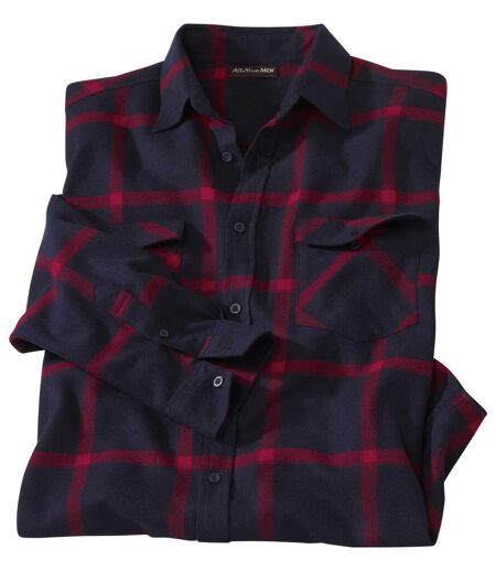 Men's Navy Checked Flannel Shirt