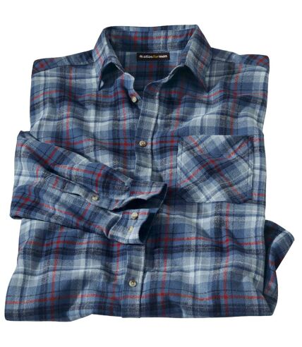 Men's Blue Checked Flannel Shirt