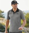 Pack of 2 Men's Sporty Polo Shirts - Grey Turquoise Atlas For Men