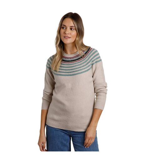 Womens/ladies sinatra patterned knitted jumper ecru Weird Fish