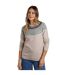 Womens/ladies sinatra patterned knitted jumper ecru Weird Fish-4